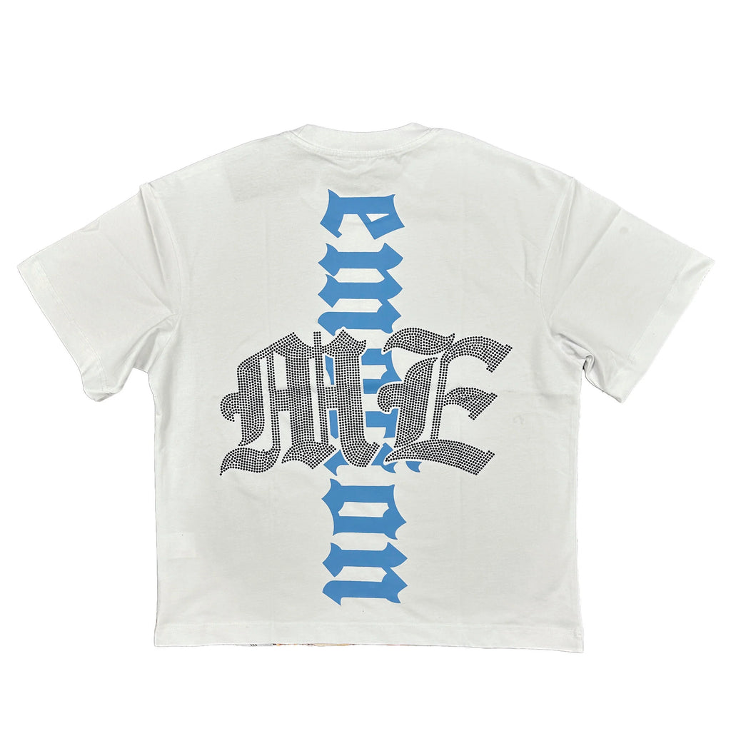 White “Angel” Rhinestone Tee
